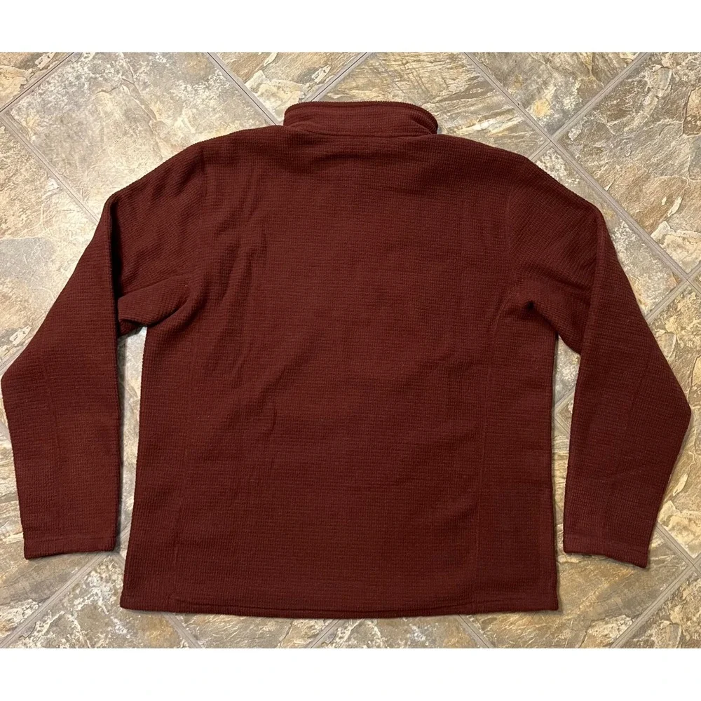 The North Face Pullover Mens XL Burgundy Waffle Grid Fleece 1/4 Zip